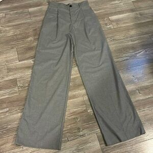ZARA DRESS PANTS HIGH RISE WIDE LEG GREY NWT SIZE XS